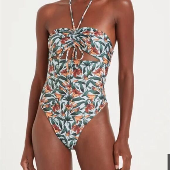 Floral Print One Piece Swimsuit - Picture 5 of 16